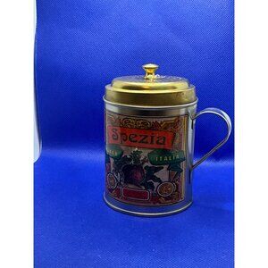 Spezia Italia Shaker Tin Italian Designed Spice Container With Handle & Lid